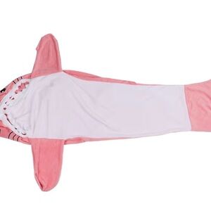Pink and White Shark Costume Blanket